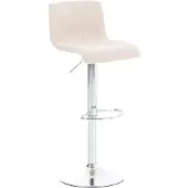 CLP Hover Barkruk - Stof chroom/creme