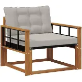 vidaXL Buiten bank set Massief Acaciahout en Textilene Naturel