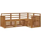 vidaXL Buiten bank set 4 st Naturel Polyester
