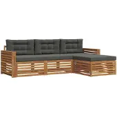 vidaXL Buiten bank set Natuurlijk en Antraciet 257,5 x 162,5 x 73 cm