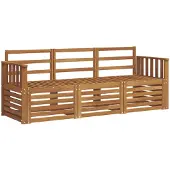 vidaXL Sofa-Sets 3 st Naturel Massief Acacia Hout