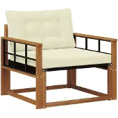 vidaXL Buiten bank set Massief Acaciahout en Textilene Naturel