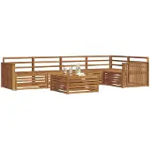 vidaXL Buiten bank set 6 st Naturel