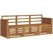 vidaXL Sofa-Sets 3 st Naturel Massief Acacia Hout