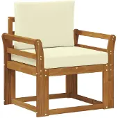 vidaXL Buitensofa Massief Acacia Hout en Polyester Naturel