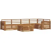 vidaXL Buiten bank set 6 st Naturel
