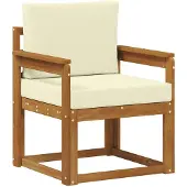 vidaXL Buitensofa Massief Acacia Hout en Polyester Naturel
