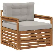 vidaXL Buiten bank set Naturel en lichtgrijs Massief Acacia Hout
