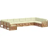 vidaXL Sofa-Sets 6 st Natuurlijk en Crème Massief Acacia Hout