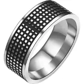 LGT JWLS Stalen mannen ring Grid 8mm-20mm