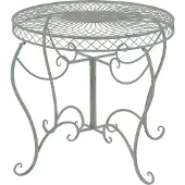 CLP Sheela - ronde tuintafel - Ø 76 cm - metaal - antiek/groen