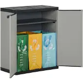 vidaXL Tuinafvalkast 68x40x85 cm polypropeen grijs en zwart