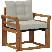 vidaXL Buitensofa Massief Acacia Hout Natuurlijk en Licht Grijs
