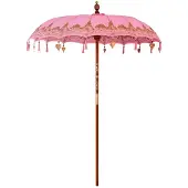 vidaXL Balinese Parasol Roze 185 x 185 x 260 cm Katoen
