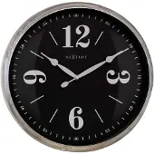 Nextime NE-3290ZI Landelijke Wandklok - 39cm - Stille Klok - WitZIlver - "Classic"