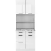 Vicco R-Line Keukenblok – 80 cm, WB Marmer Wit Hoogglans