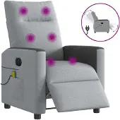Syfax Massagestoel elektrisch verstelbaar stof lichtgrijs
