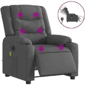 Syfax Massagestoel elektrisch verstelbaar stof donkergrijs