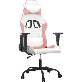 Syfax Massage gamestoel kunstleer wit en roze