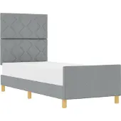 vidaXL Bedframe met hoofdeinde Lichtgrijs 80 x 200 cm Stof