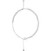NAEMI Ketting zilver / parelwit