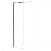 Maxaro Diamond Inloopdouche | 100 cm Glanzend koper Helder glas Vaste wand