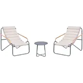 Beliani PASTO - Loungeset - Donkergrijs - Staal