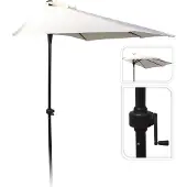 Progarden Parasol Half Rond Ø250cm Grijs grijs Metaal Parasol
