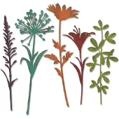 SIZZIX Thinlits Snijmal - Wilde Bloemen Stengels Set #2 - 5 Stuks