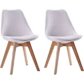 Happy Garden Set van 2 witte NORA Scandinavische stoelen met kussen
