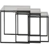 Ebuy24 Kamma salontafel bijzettafels set met 3 stk grijs.