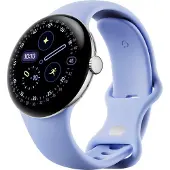Google Smartwatch Pixel Watch 4 4G 41 mm Gepolijst zilver met fluoroelastomeer Sportband Iris