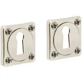 Intersteel Set van 2 sleutelrozetten Tira vierkant nikkel schroef