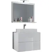 VCM 3 st. wastafel wastafel | wastafelmeubel breedte 60 cm | badkamermeubel set met lades Spiegel | Lendas