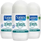 Sanex 3x Deoroller Zero% Extra Control 48H 50 ml