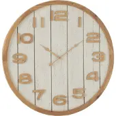 J-Line Wandklok Hout / Mdf Wit/Natural Large
