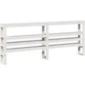 vidaXL Hoofdbord met schappen 200 cm massief grenenhout wit