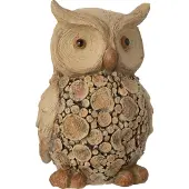 J-Line figuur Uil - hout - polyresin - naturel - large