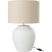 J-Line Lamp Meli + Kap Keramiek Linnen Wit Large