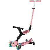 Globber Meegroeistep - Go Up Active Lights Pastel Pink 360 - roze - lichtgevende wielen - met duwstang - in hoogte verstelbaar - vanaf 15 maanden tot 9 jaar