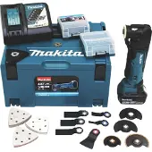 Makita DTM51RT1J3 18V Li-Ion Accu Multitool Set (1x 5.0Ah Accu) + 41 Delige Accessoireset In Mbox - Snelwissel