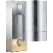 Nordlux Buitenwandlamp Tin Maxi Sensor verzinkt, staal, IP54, GU10 Maxi, dimbaar, alu / grijs / zink, metaal, Modern, Wandlamp buiten