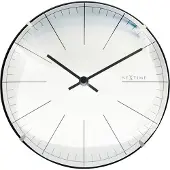 Nextime Big Stripe Mini Dome – Wandklok/Tafelklok – 20 cm – Glas – Wit