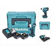 Makita Schokschroefmachine 140Nm borstelloos, 2x3Ah, 18V LXT van , model DTD157RFJ, inclusief MAKPAC