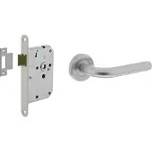 Intersteel Compleet deurklinkset Recht RVS en wit
