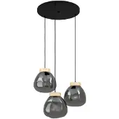 Eglo Ronde hanglamp Magacela 3-lichts met smoke glas