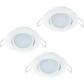 Eglo Set van 3 inbouwspots Edith wit