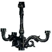 Ks Verlichting Nostalgic lantern crown Ornament 4-lichts - zwart
