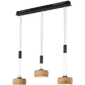 FISCHER&HONSEL GMBH 3-lichts hanglamp Shine-Wood zwart