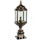 Limehouse Landelijke Wentworth Short Pillar Buitenlamp Gepolijst Nikkel N